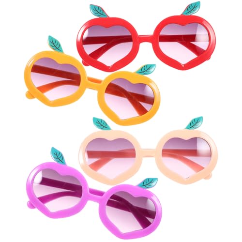 ORFOFE 4 Stück Teiliges Kinderparty-sonnenbrillen- Uv-schutz Pfirsichförmiges Design Bunte Cartoon-brillen für Mädchen Langlebige Modische Sonnenbrillen für Alltag und Fest von ORFOFE