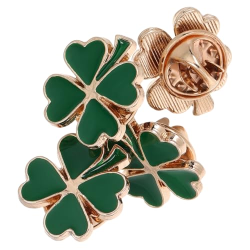 ORFOFE 4 Stück Teiliges Kleeblatt Broschen aus Langlebiger Legierung Vintage Emaille Anstecknadeln mit Vierblättrigem Kleeblattmotiv Stilvolle Damen Schmuckaccessoires für Kleidung und von ORFOFE