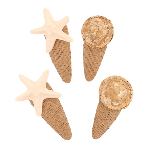 ORFOFE 4 Stück Teiliges Meerjungfrau Haarklammern Set mit Realistischen Muschel und Akzenten Leichte Kleine Haarspangen für Mädchen und Frauen Sommerliche Strand und Hochzeitsfrisuren von ORFOFE