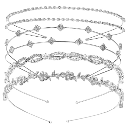 ORFOFE 4 Stück Teiliges Perlen Strass Stirnbänder für Damen Dünner Leichter Metall-haarreif Funkelnder Braut Haarschmuck Vielseitig Einsetzbar für Hochzeit und Alltag Komfortabel und von ORFOFE