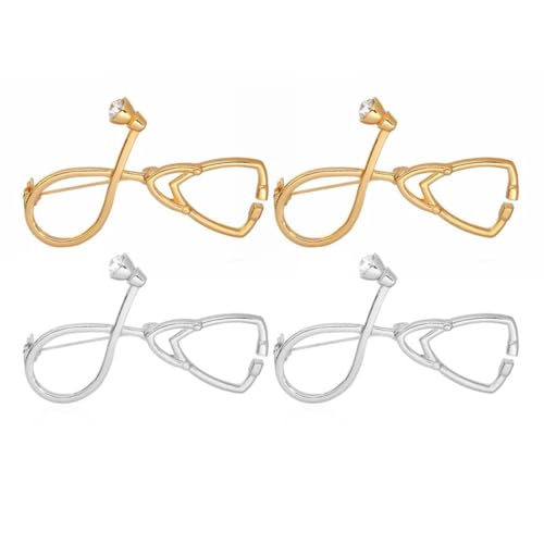 ORFOFE 4 Stück Teiliges Stethoskop Broschen aus Legierung Modische Arzt Krankenschwester Anstecker in Gold und Silber Elegante Cartoon Pins für Kleidung und Accessoires von ORFOFE