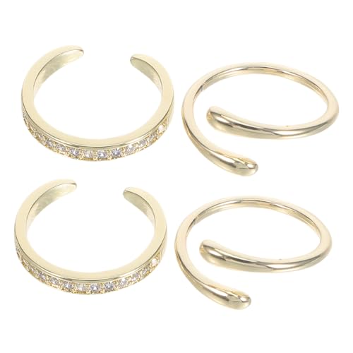 ORFOFE 4 Stück Verstellbare Damen Zehenringe mit Funkelnden Strasssteinen Offene Fußkettchen Schmuck für Sommer Strandurlaub Hautfreundlich und Langlebig von ORFOFE