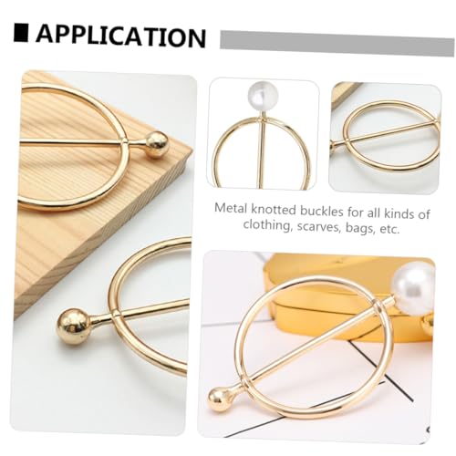 ORFOFE 5 Stück Teiliges Elegante Schalhalter mit Künstlicher Perle Legierter Halstuchverschluss Robust Tragbar Modisches Accessoire für Seidenschals und Kleidung Stilvoll und Praktisch von ORFOFE