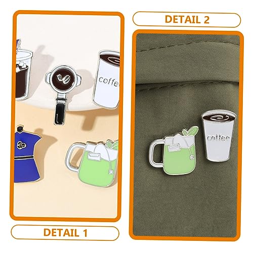 ORFOFE 5 Stück Teiliges Kreative Kaffee Anstecknadeln Dekorative Broschen für Kleidung und Rucksack Pins mit Einzigartigem Design Leicht und Vielseitig für Freunde und Familie von ORFOFE