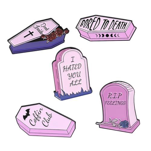 ORFOFE 5 Stück Teiliges Kreative Sargbroschen aus Langlebiger Legierung Anstecknadeln in Auffällige Schmuckpins für Damenkleidung Vielseitig für Partys und Alltag Geeignet von ORFOFE