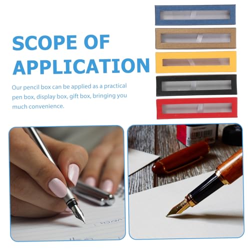 ORFOFE 5 Stück Teiliges federmäppchen mit Durchsichtigem Sichtfenster Verschleißfest Kompakte Stiftbox für Kugelschreiber Bleistifte Praktische für Schule Farbe von ORFOFE