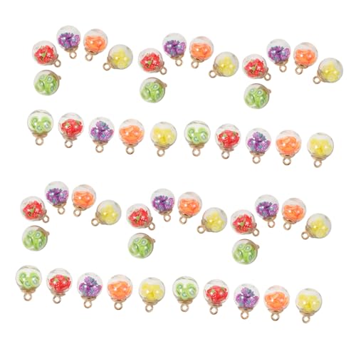 ORFOFE 50 Stück Glaskugeln Ohrring Charms Schmuck Glaskugeln Anhänger DIY Ohrring Anhänger Hängende Ornamente DIY Schlüsselanhänger In Glaskugelform Hängender Glaskugel von ORFOFE