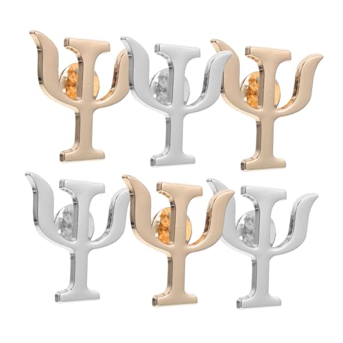 ORFOFE 6 Stück Psi Symbol Broschen aus Robustem Legierungsmetall Vintage Anstecknadeln für Psychologen und Psychiater Vielseitig als Anstecker für Kleidung Rucksäcke Damen Accessoire in von ORFOFE