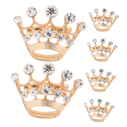ORFOFE 6 Stück Teiliges Broschen für Damen mit Goldfarbener Kronenform Modische Anstecknadeln für Kleidung Schal und Taschen Verschleißfest Verformungsbeständig als Stilvolles Accessoire von ORFOFE