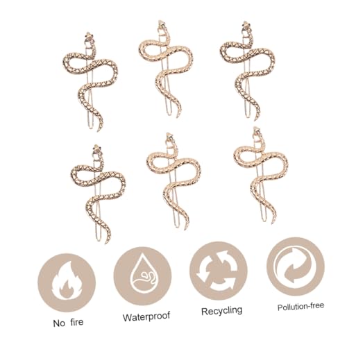 ORFOFE 6 Stück Teiliges Metall Schlangen Haarspangen Form Vintage Haarnadeln aus Langlebiger Legierung Rutschfest für Damen Vielseitiger Haarschmuck für Dünnes und Dickes Haar von ORFOFE