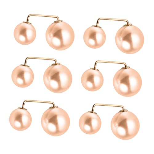 ORFOFE 6 Stück Teiliges Perlenbroschen für Damen Kunstperlen anstecknadeln Langlebige Legierung Dekorative Clips für Pullover Jacken Kragen Röcke Verstellbare Fixierknöpfe gegen von ORFOFE