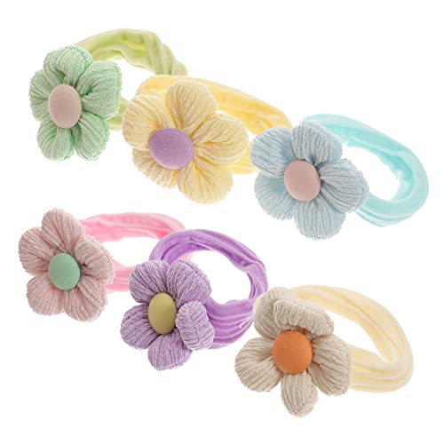 6 x elastische Blumen-Haargummis für den Sommer, Zopffixierer, Gummibänder für Babys, elastische Haargummis, Haarschleifen, Boho-Haar-Armbänder, Kleinkinder, Pferdeschwanz-Halter, von ORFOFE