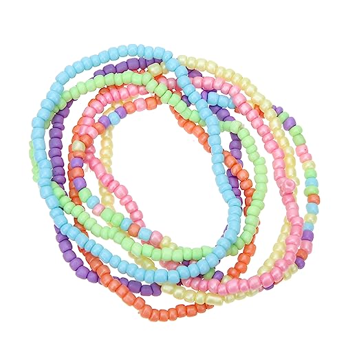 ORFOFE 7 Stück Bunte Kinderarmbänder Teiliges Verstellbare Perlenarmbänder für Mädchen Sommerliche Schmuckstücke zum Stapeln Schmuckset für Strand und Party von ORFOFE