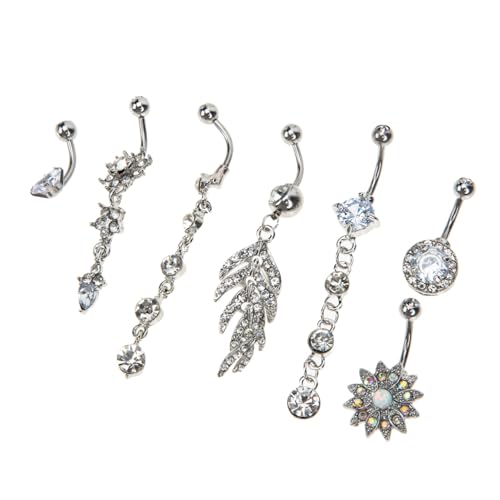 ORFOFE 7 Stück Teiliges Set Bauchnabelpiercing mit Sichere Schmuckstücke für Frauen Komfortabel und für Perfektes Accessoire für Piercing Oberfläche Schützt vor Reizungen und von ORFOFE