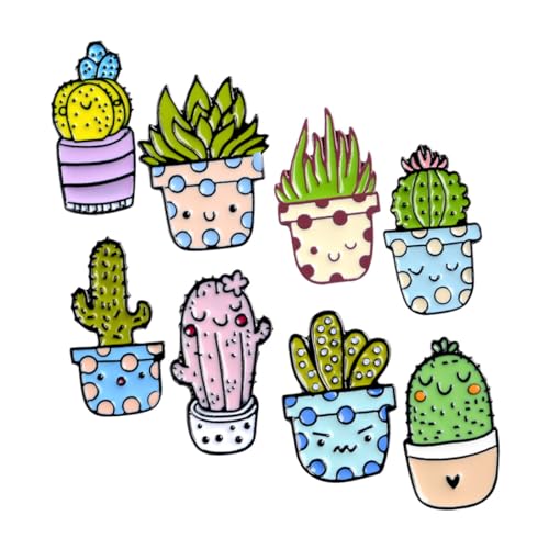ORFOFE 8 Stück Teiliges Kaktus broschen Legierung Dekorative Anstecknadeln für Kleidung Rucksack und Party Stilvolle Topfpflanzen designs Vielseitig Einsetzbar Zufällige Muster von ORFOFE