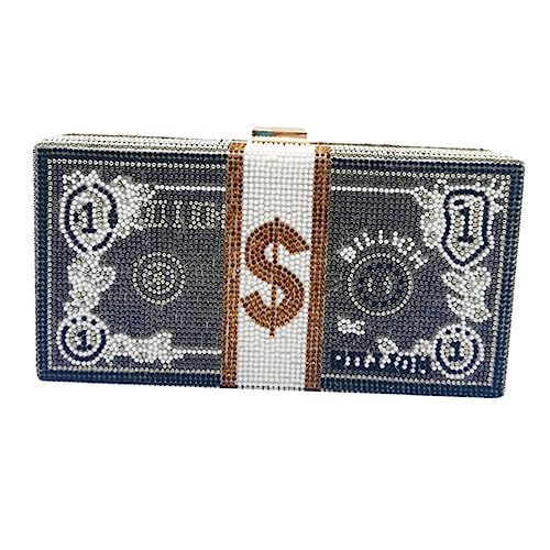 ORFOFE Abendtasche Damen Clutch Handtasche mit Strasssteinen Party Tasche für Dinner Hochzeit und Festliche Anlässe Kleine Handtasche für Frauen von ORFOFE