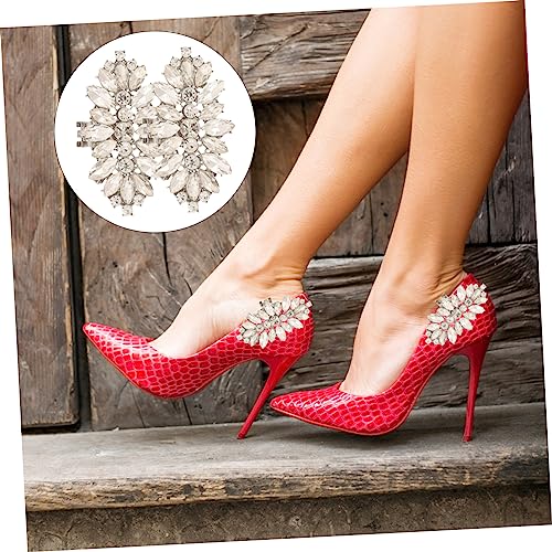 ORFOFE Abnehmbare Hochzeitsschuhclips mit Funkelnden Strasssteinen Silberne Schuhschnallen Dekoration für Damen Vielseitige Schuhclips für High Heels Partys und Festliche Anlässe Leicht von ORFOFE