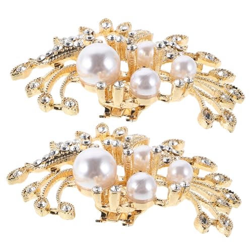 ORFOFE Abnehmbare Perlen Schuhclips mit Strass High Heel Schuhschnallen Stilvolle Brautschmuck embellishments für Hochzeit und Party Sichere Befestigung Modische Damenschuh deko von ORFOFE