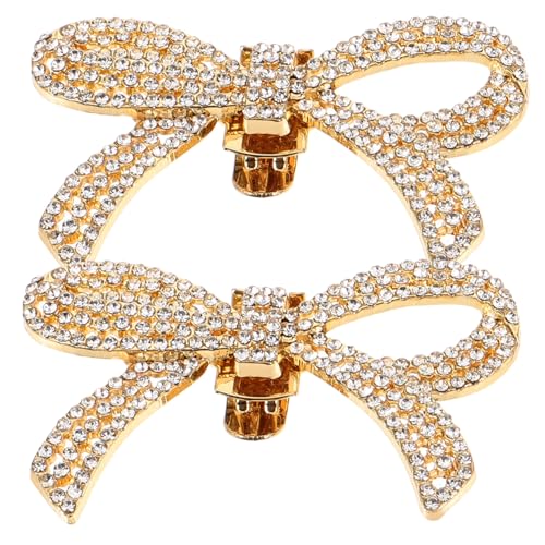 ORFOFE Abnehmbare Strass Schuhclips mit Schleifen design Dekorative Schuhspangen für Damen Pumps Vielseitige Hochzeitsschuh deko Leichtes Metallzubehör von ORFOFE