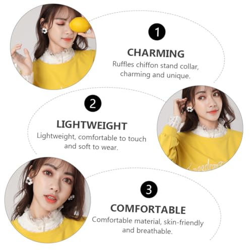 ORFOFE Abnehmbarer Chiffon fake kragen Damen Rüschen Stehkragen Elegant Modisch Für Blusen Kleider Ganzjährig Geeignet von ORFOFE