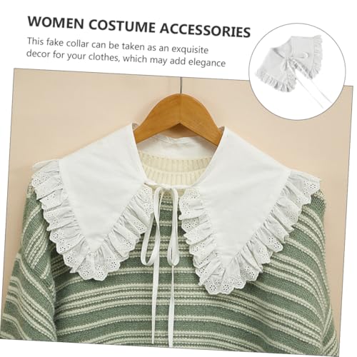ORFOFE Abnehmbarer Damen Fake Collar mit Bestickter Spitzenkante Hautfreundlich Atmungsaktiv Vielseitig Kombinierbar Eleganter Krageneinsatz für Blusen und Oberteile von ORFOFE