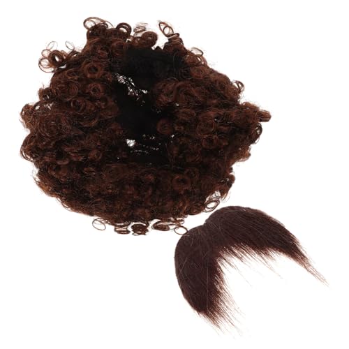 ORFOFE Afro Perücke Haar Set Zubehör Afro Kostümperücken Lockiger Kostümbart Party Gefälschte Bärte Herrenperücken Kostümparty Für Erwachsene Gefälschter Gefälschte von ORFOFE