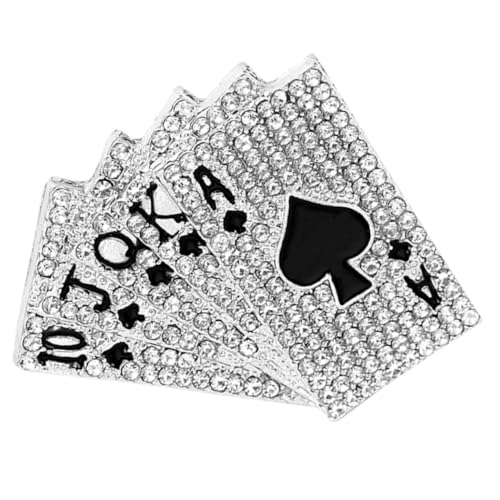 ORFOFE Alloy Brosche mit Strassbesatz Spielkarten design Unisex Anstecknadel Modisches Accessoire für Anzug Revers und Kleidung Langlebig und Stilvoll ORFOFE Alloy Brosche mit Strassbesatz Spielkarten design Unisex Anstecknadel Modisches Accessoire für Anzug Revers und Kleidung Langlebig und Stilvoll von ORFOFE