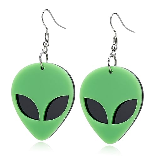 ORFOFE Ausgefallene Ohrringe Damen Grün Extravaganter Ohrhänger Kreativer Ear Drop Schmuck Modisch Für Alltag Party Hochzeit von ORFOFE