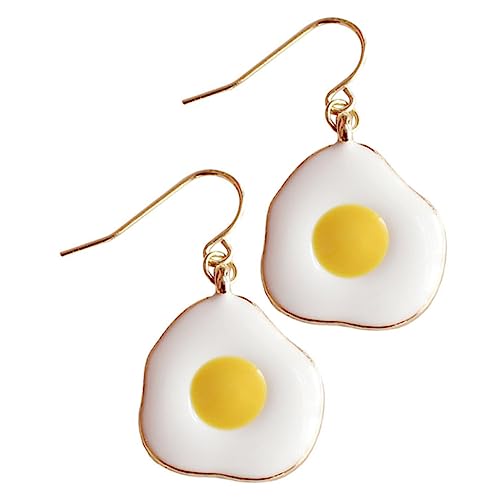 ORFOFE Baumelnde Spiegelei Ohrringe Damen Leichte Hautfreundliche Ohrstecker Kreatives Frühstück Schmuck für Alltag Dating Party Charmanter Look von ORFOFE