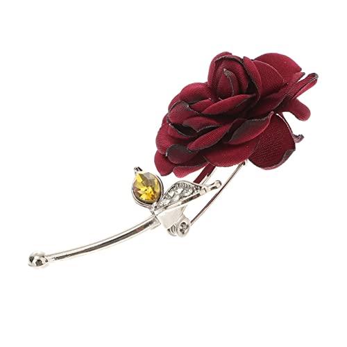 ORFOFE Blumenbrosche Damen Rot mit Mikro Strass Rosen Brosche Langlebiger Legierung Anstecknadel für Kleidung Rucksack und Handtasche Kompakt und Leicht zu Tragen von ORFOFE