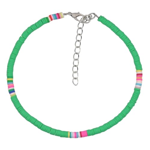 ORFOFE Boho Fußkettchen Damen Farbige Perlen Polymer Clay DIY Fußkette Freundschaftsarmband Verstellbar Sommer Strand Schmuck für Frauen und Mädchen von ORFOFE