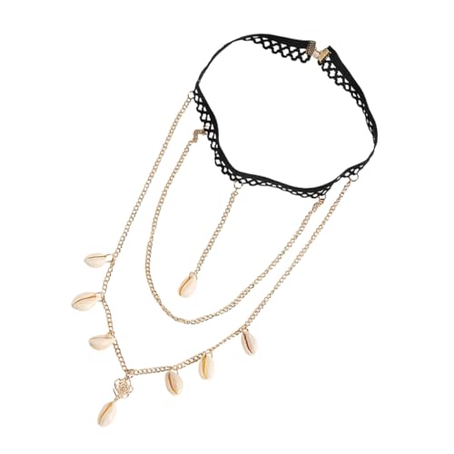 ORFOFE Boho Mehrlagige Bein Oberschenkelschmuck Kette mit Muschelanhänger Elastisch Körperkette für Damen Strand Schmuck Verstellbar Elegant und Vielseitig von ORFOFE