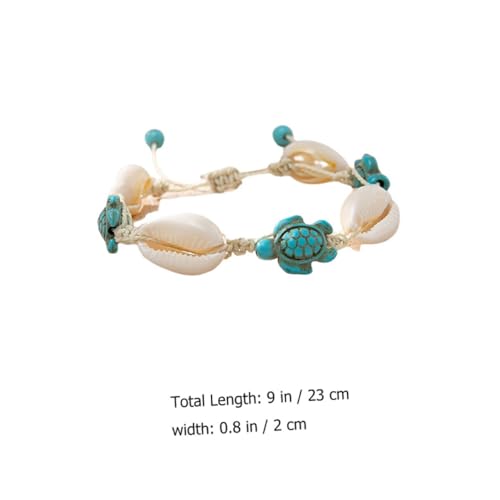 ORFOFE Boho Muschel Schildkröten Fußkettchen Damen Strand Schmuck Handgefertigt Vielseitig Tragbar als Armband oder Knöchelband Langlebig für Urlaub am Strand Einzigartiges Design von ORFOFE