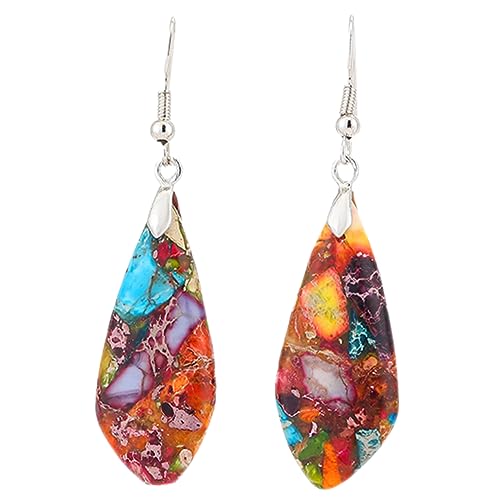 ORFOFE Boho Ohrringe Damen Bunte Tropfen Ohrringe mit Statement Baumelohrringe für Mädchen Vielseitig zu Sport Casual Festen Geeignet von ORFOFE
