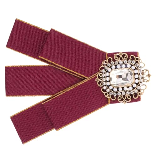ORFOFE Bowknot Brosche Damen Rot mit Strassbesatz Anstecknadel für Hochzeit Party und Alltag Feine Verarbeitung Modisches Accessoire für Blusen und Kleider von ORFOFE