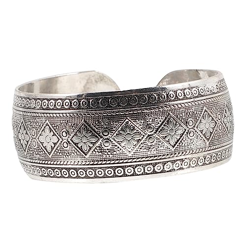 ORFOFE Breiter Retro Armreif Damen Offener Verstellbarer Schmuck Vintage Manschette Modischer Armschmuck für Alltag Party und Festtage von ORFOFE