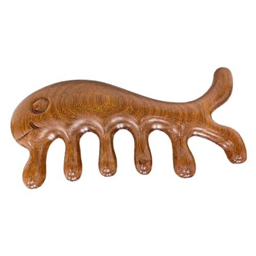 ORFOFE Breitzahn holzkamm aus Grünem Sandelholz Antistatisch Kopfhautfreundlich mit Massagefunktion Leichter Handlicher Haarentwirrer für Männer und Frauen Geeignet für Lockiges und von ORFOFE