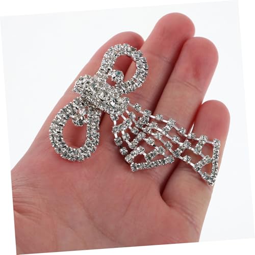 ORFOFE Brosche mit Glas strass Schleifen quaste Design Vielseitiger Schuh Taschenclip Modischer Anstecker für Kleider Anzüge Hochzeit und Festliche Anlässe von ORFOFE