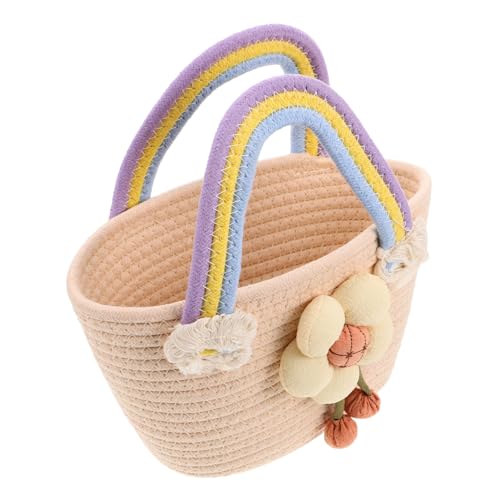 ORFOFE Bunte Baumwollseil Umhängetasche Damen Große Weave Bag Leicht Strand Handtasche Sommer Tragetasche Freizeit Pouch Für Urlaub Shopping Alltag von ORFOFE
