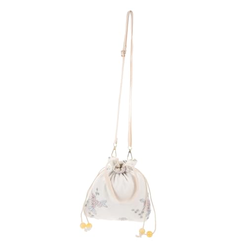 ORFOFE Canvas Umhängetasche Damen Weiß Leichte Crossbody Tasche mit Chinesischem Stil Modische Freizeit-storage Bag für Alltag Shopping Party und Reisen als für Frauen und Mädchen von ORFOFE