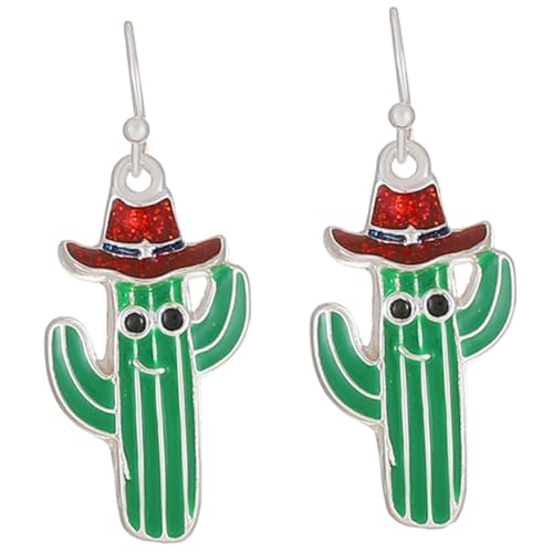 ORFOFE Cartoon Kaktus Ohrringe Damen Leichte Legierung Ohrschmuck Modisch Baumelnd Süße Tropfen Ohrhänger Geschenkidee für Frauen Mädchen Alltag und Party von ORFOFE