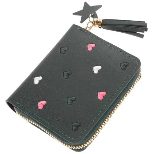 ORFOFE Damen Geldbörse PU Wallet Kartenetui Dünn Leicht Weiches Material Kompakt für Schule Shopping Arbeit Alltag Klein Grün von ORFOFE