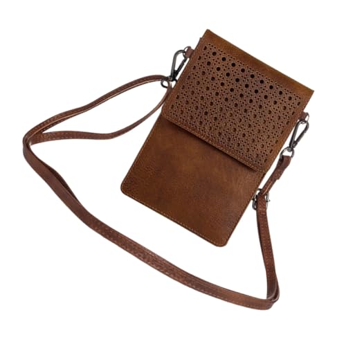 ORFOFE Damen Handytasche mit Kartenfach und Durchsichtigem Sichtfenster PU Material Umhängetasche für Smartphones Leicht Strapazierfähig Modisch mit Verstellbarem Einzelschulterriemen von ORFOFE