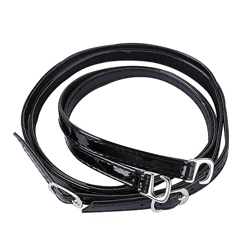 ORFOFE Damen High Heel Schuhriemen Kreuz Design Abnehmbar Verstellbar Drop Knöchelriemen Spiegelndes Schwarz Modisch Langlebig und Pflegeleicht von ORFOFE