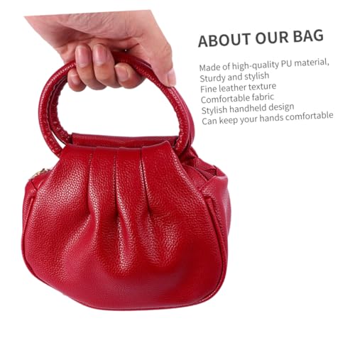 ORFOFE Damen Mini Geldbörse PU Handtasche Münzbeutel mit Reißverschluss und Schnalle Kompakte Henkeltasche in Kräftigem Pink für Alltag und Shopping Modisch und Langlebig von ORFOFE