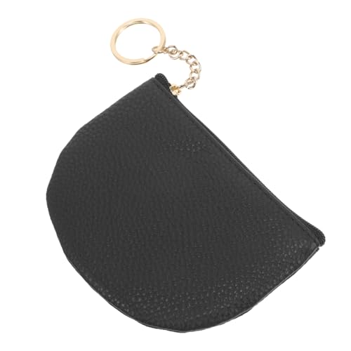 ORFOFE Damen Mini Münzgeldbörse aus Langlebigem Material mit Reißverschluss und Schlüsselanhänger Kompakte Kleine Geldbörse für Reisen und Alltag Eleganter Schwarzer Kurzformat von ORFOFE