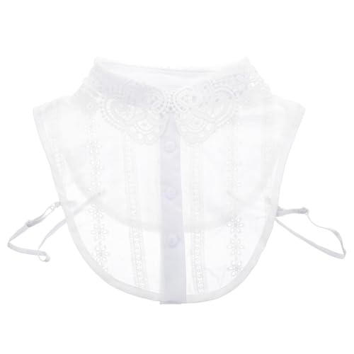 ORFOFE Damen Spitzen Fake Collar aus Baumwolle Abnehmbarer Blusenkragen mit Elegantem Spitzen design Langlebig und Einfach zu Kombinieren für Blusen Tuniken und Oberteile von ORFOFE