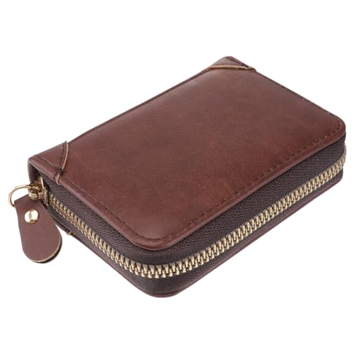 ORFOFE Echtleder RFID Geldbörse mit Antimagnetischem Schutz Große Kapazität Kartenetui mit Münzfach Unisex Portemonnaie für Bankkarten und Ausweise Dunkelbraun Praktisch für Alltag und von ORFOFE