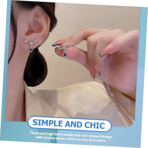 ORFOFE Elegante Blaue Tropfen zirkonohrringe Damen Ohrstecker Modisch Hautfreundlich Leicht für Alltag Party Geschenkideen von ORFOFE