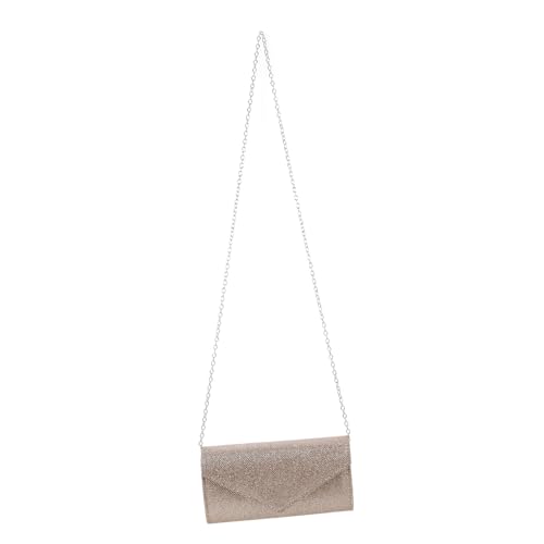 ORFOFE Elegante Clutch Tasche Damen mit Kette Mini Handtasche für Abend Party und Hochzeit Schimmernde Umhängetasche aus Polyester Vielseitig Tragbar als Schulter Handtasche von ORFOFE